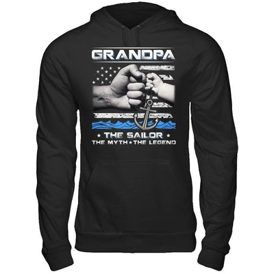 Veteran Grandpa The Sailor The Myth The Legend-T-Shirt & Hoodie-Pullover Hoodie-Black