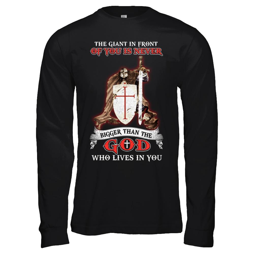 Knight Templar The Giant In Front Never Bigger Than The God-T-Shirt & Hoodie-Long Sleeve T-Shirt-Black