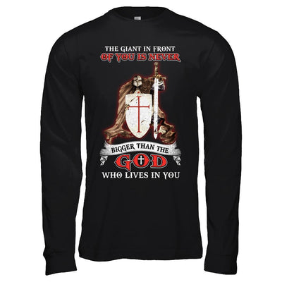 Knight Templar The Giant In Front Never Bigger Than The God-T-Shirt & Hoodie-Long Sleeve T-Shirt-Black