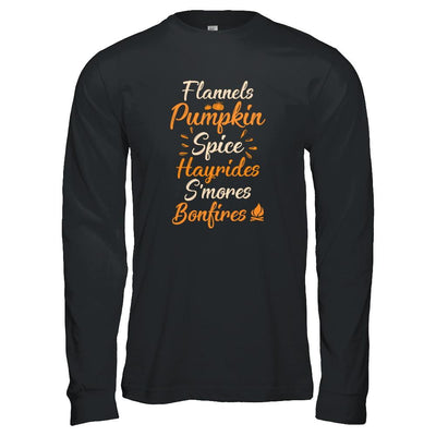 Flannels Pumpkin Spice Hayrides Autumn Gifts-T-Shirt & Tank Top-Long Sleeve T-Shirt-Black