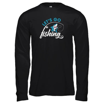 Let's Go Fishing Shark Lovers-T-Shirt & Tank Top-Long Sleeve T-Shirt-Black
