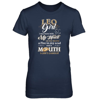 I'm A Leo Girl Lipstick July August Funny Zodiac Birthday-T-Shirt & Tank Top-Women's T-Shirt-Navy