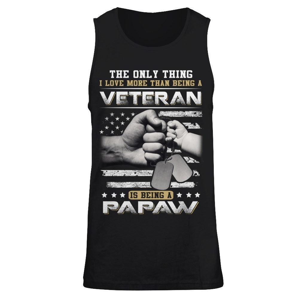 I Love More Than Being A Veteran Is Being A PaPaw-T-Shirt & Hoodie-Unisex Tank-Black