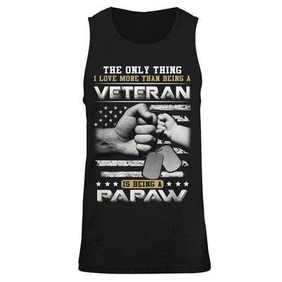 I Love More Than Being A Veteran Is Being A PaPaw-T-Shirt & Hoodie-Unisex Tank-Black