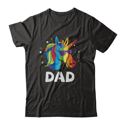 LGBT Pride Lesbian Gay Proud Dad Unicorn-T-Shirt & Hoodie-Classic T-Shirt-Black