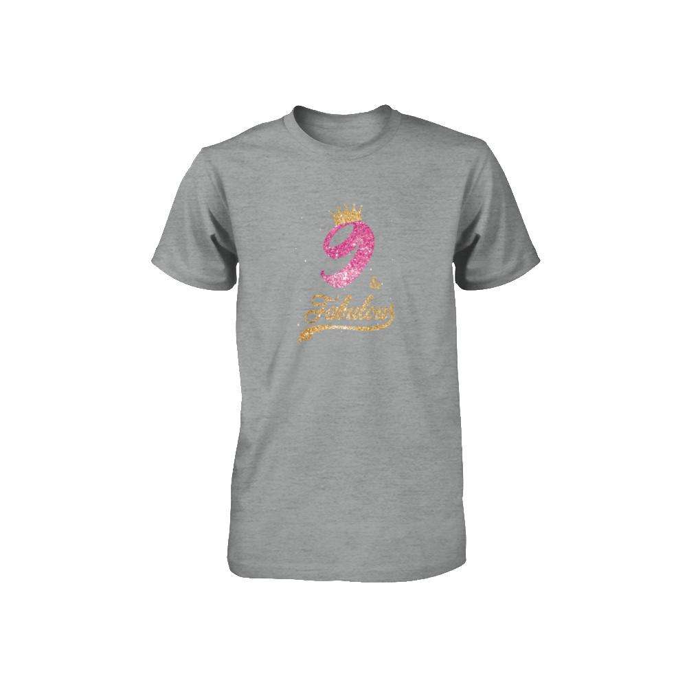 9Th And Fabulous Nine Birthday Youth-Youth Shirt-Toddler T-Shirt-Heather