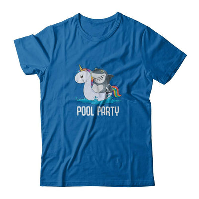 Pool Party Unicorn Float Funny Shark-T-Shirt & Tank Top-Classic T-Shirt-Royal
