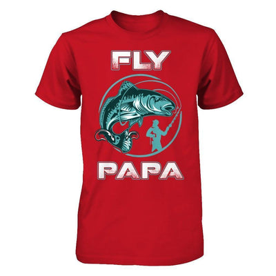 Fly Fishing Papa-T-Shirt & Hoodie-Classic T-Shirt-Red