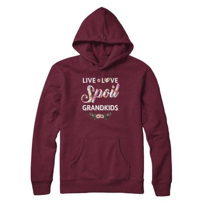Funny Grandma Live Love Spoil Grandkids Mothers Day-T-Shirt & Hoodie-Pullover Hoodie-Maroon