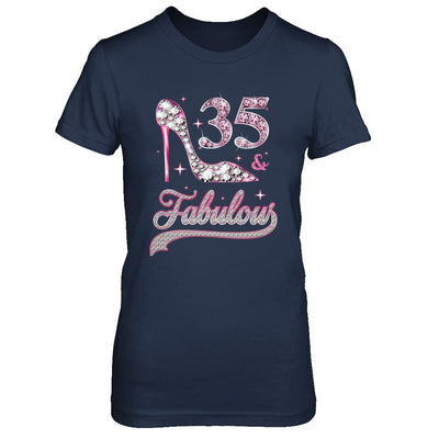 35 And Fabulous 35 Years Old 1986 35th Birthday Gift-T-Shirt & Hoodie-Women's T-Shirt-Navy
