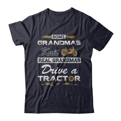Some Grandmas Knit Real Grandmas Drive A Tractor Farmer-T-Shirt & Hoodie-Premium T-Shirt-Midnight Navy