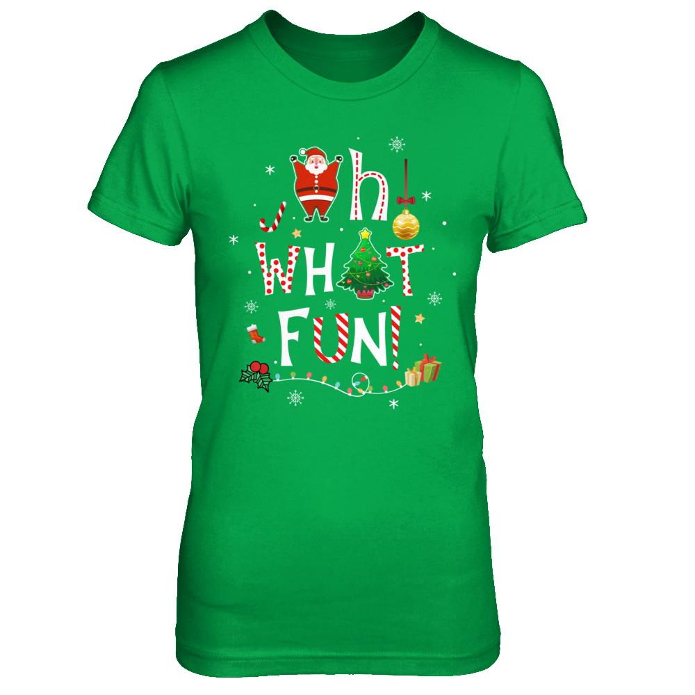 Oh What Fun Christmas Tree Funny Xmas-T-Shirt & Sweatshirt-Women's T-Shirt-Irish Green