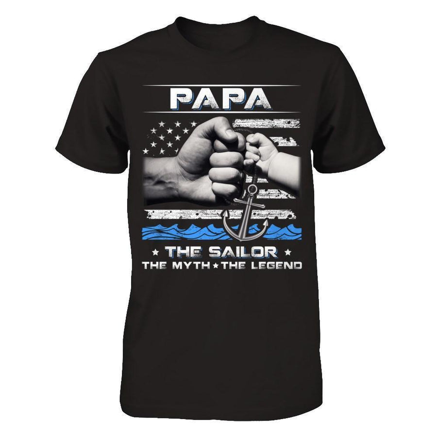 Veteran Papa The Sailor The Myth The Legend-T-Shirt & Hoodie-Classic T-Shirt-Black