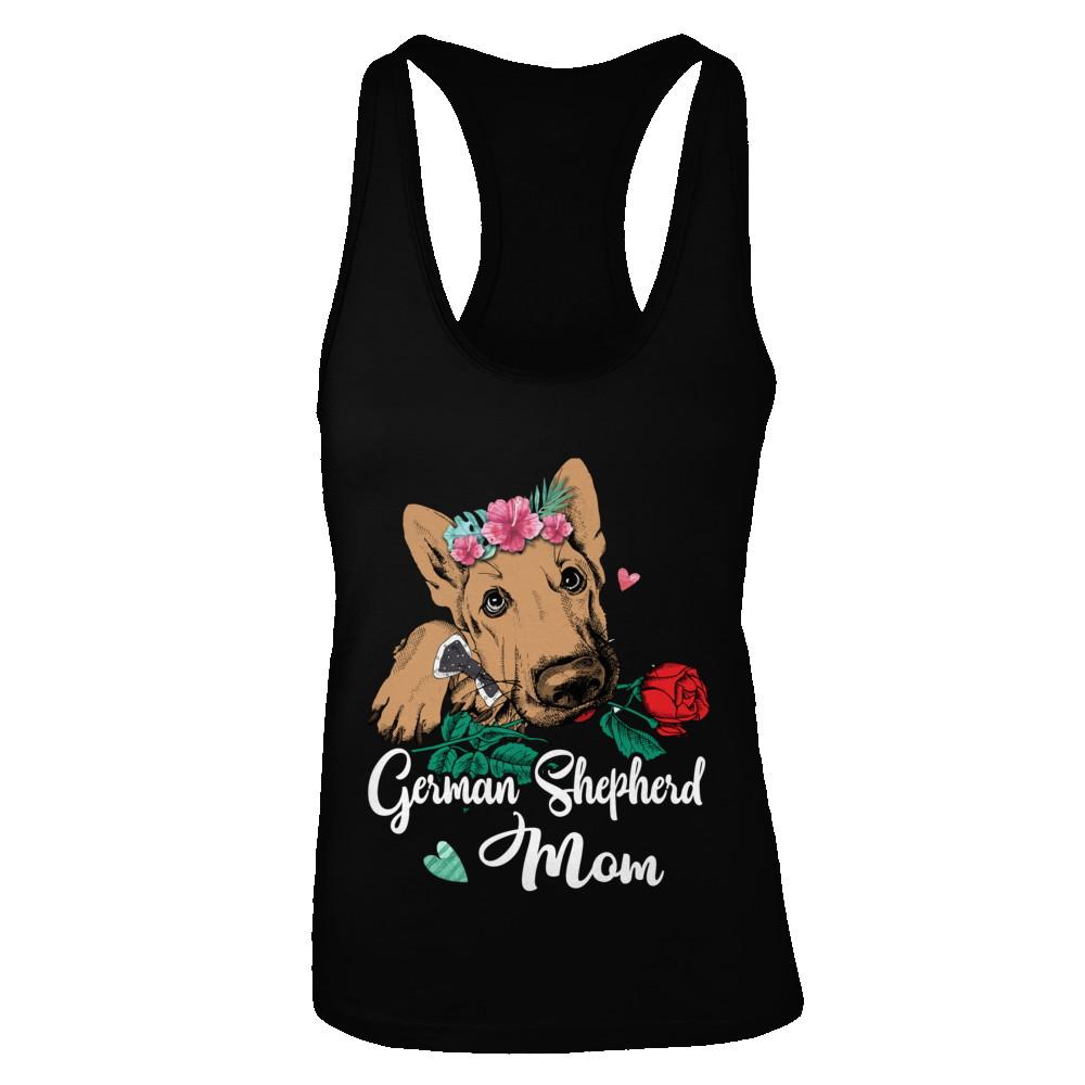 German Shepherd Mom Funny Dog Mom Gift Idea-T-Shirt & Tank Top-Women's Ideal Racerback Tank-Black