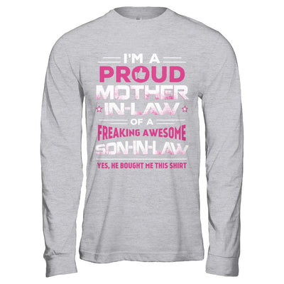 Proud Mother-In-Law Freaking Awesome Son-In-Law-T-Shirt & Hoodie-Long Sleeve T-Shirt-Sport Grey