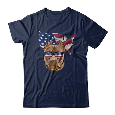 Funny Patriot Pit bull Dog 4Th Of July American Flag-T-Shirt & Hoodie-Classic T-Shirt-Navy