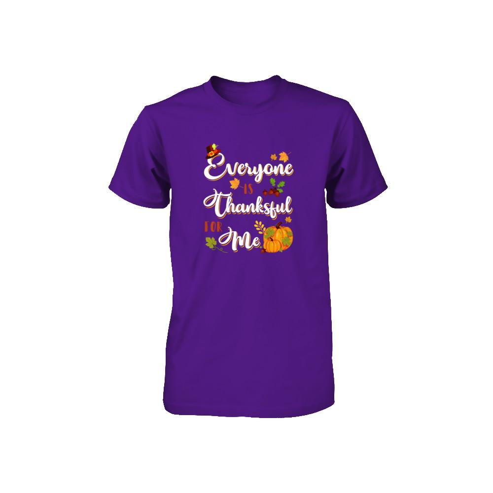 Everyone Is Thankful For Me Thanksgiving Day Youth-Youth Shirt-Youth T-Shirt-Team Purple