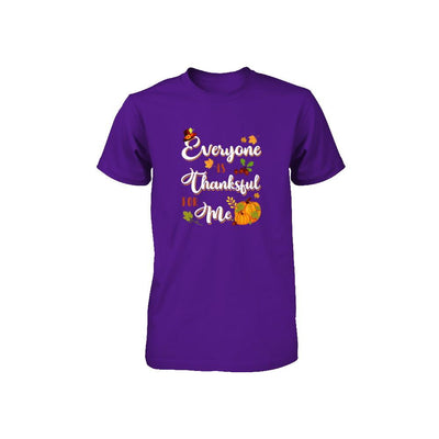 Everyone Is Thankful For Me Thanksgiving Day Youth-Youth Shirt-Youth T-Shirt-Team Purple