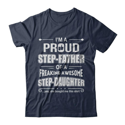 I'm A Proud Step-Father Of Awesome Step-Daughter Fathers Day-T-Shirt & Hoodie-Classic T-Shirt-Navy