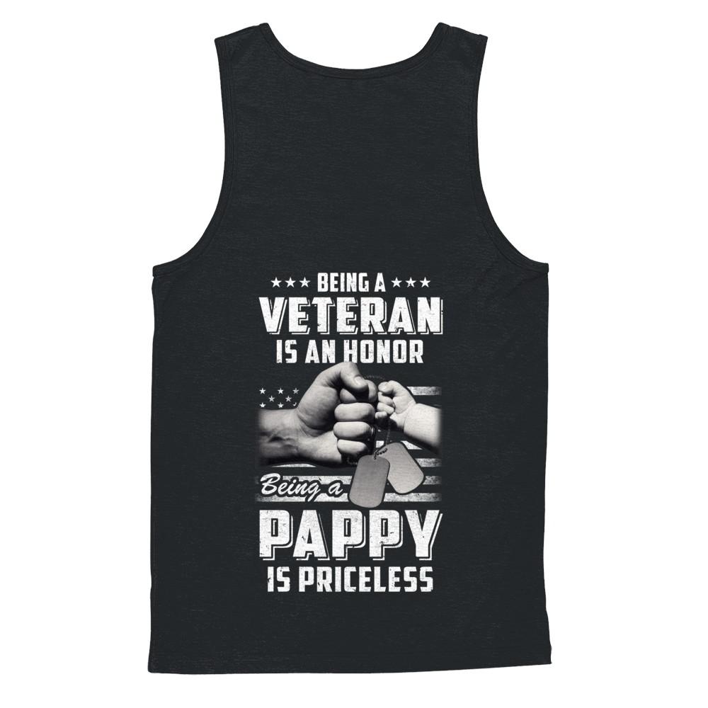 Being A Veteran Is An Honor Being A Pappy Is Priceless-T-Shirt & Hoodie-Unisex Tank-Black