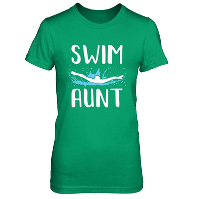Swim Aunt Funny Swimming Birthday Gift-T-Shirt & Hoodie-Women's T-Shirt-Irish Green