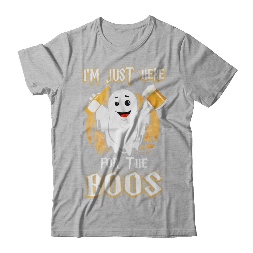 I'm Just Here For The Boos Halloween Beer-T-Shirt & Hoodie-Premium T-Shirt-Heather Gray
