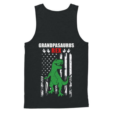 GranpaSaurus Grandpa Dinosaur Rex American Flag Fathers Day-T-Shirt & Hoodie-Unisex Tank-Black