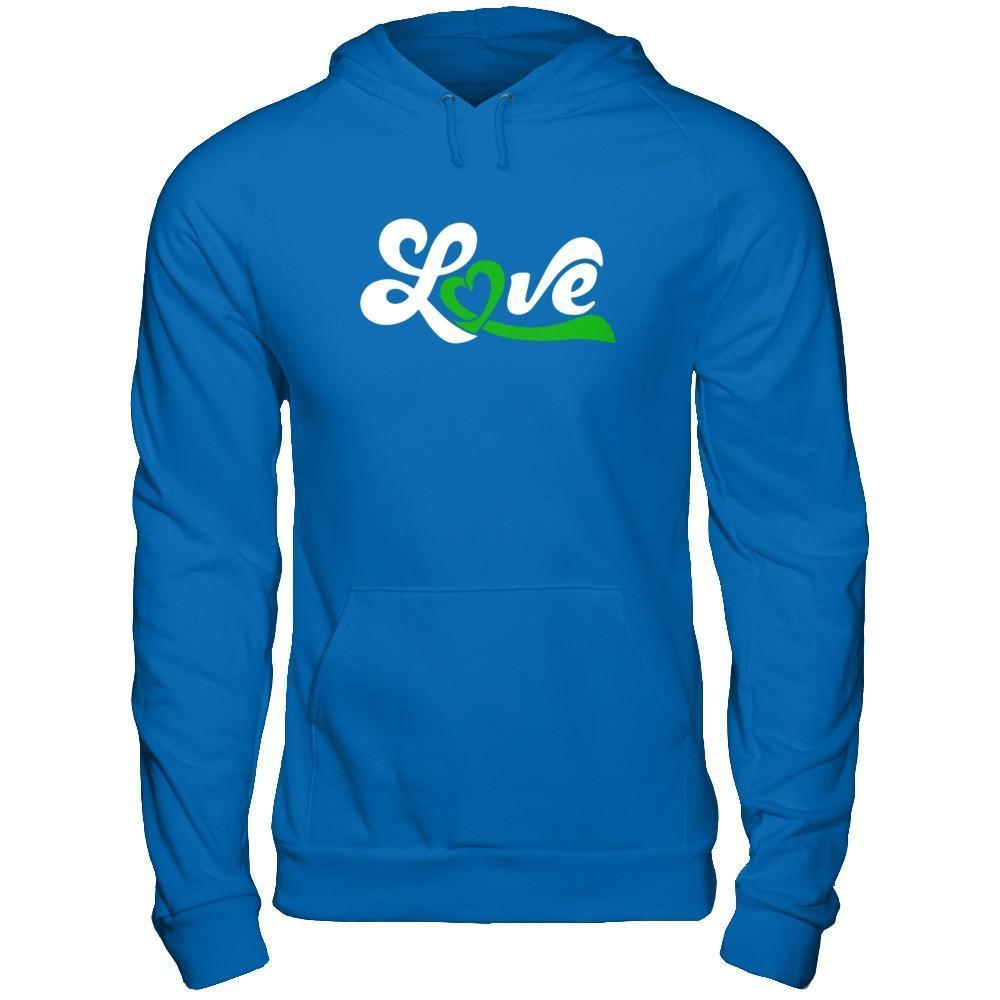 Love Green Awareness Ribbon-T-Shirt & Hoodie-Pullover Hoodie-Royal