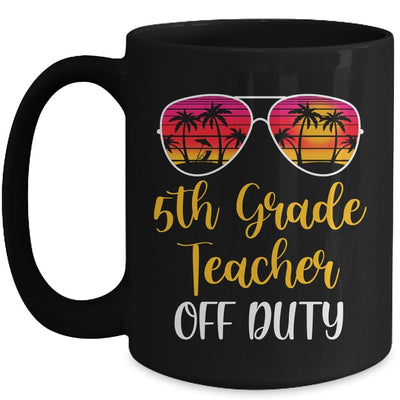 5th Grade Teacher Off Duty Sunglasses Beach Sunset Mug-Coffee Mug-Mug-Black
