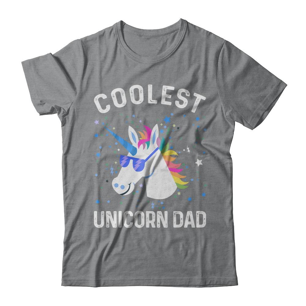 Coolest Unicorn Dad Cute Funny Unicorn Fathers Day-T-Shirt & Hoodie-Classic T-Shirt-Sport Grey