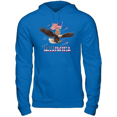 Meowica July 4Th Funny Cat On Eagle Independence Day-T-Shirt & Hoodie-Pullover Hoodie-Royal
