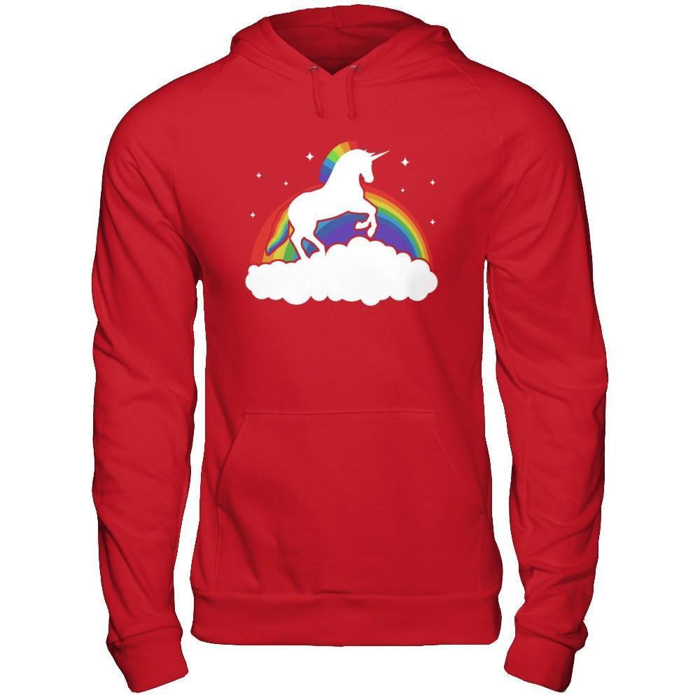 Totally Straight Unicorn Rainbow Gay Pride-T-Shirt & Hoodie-Pullover Hoodie-Red
