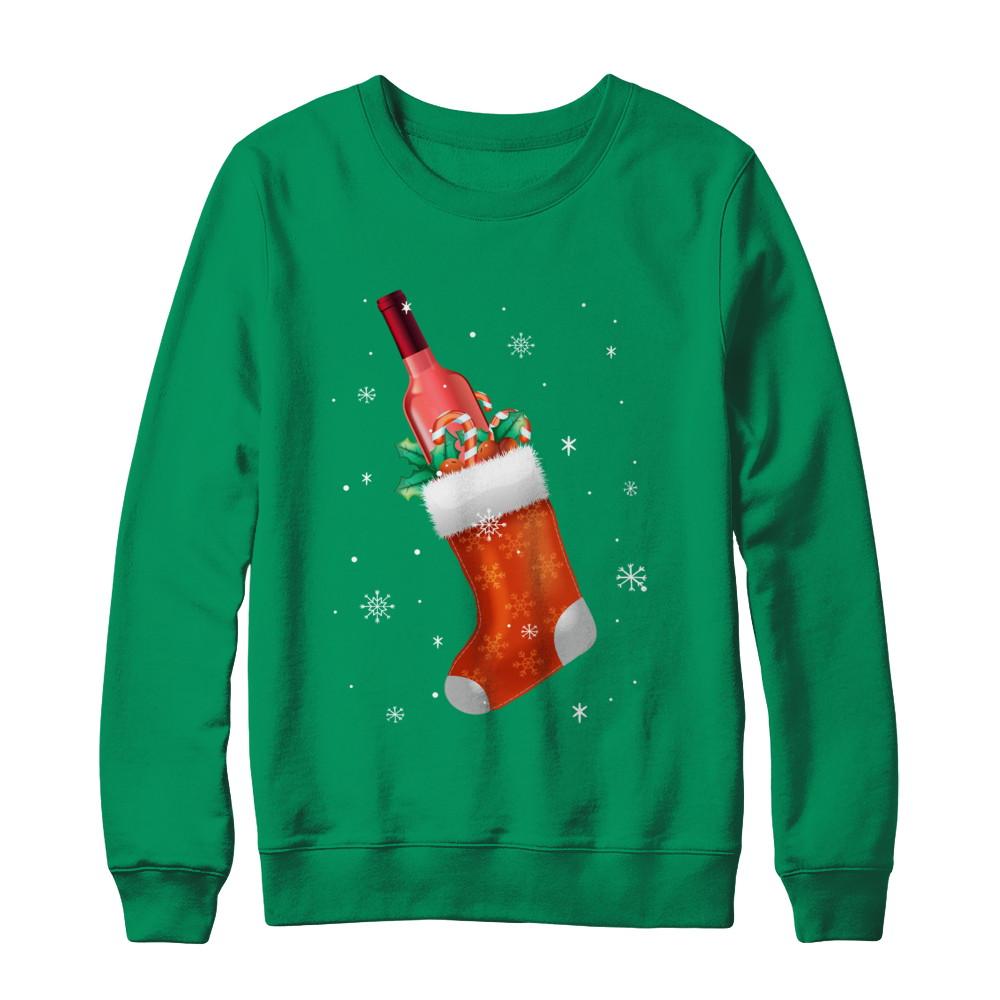 Best Gift Christmas For Winer Drinking Wine Lover-T-Shirt & Sweatshirt-Crewneck Sweatshirt-Irish Green