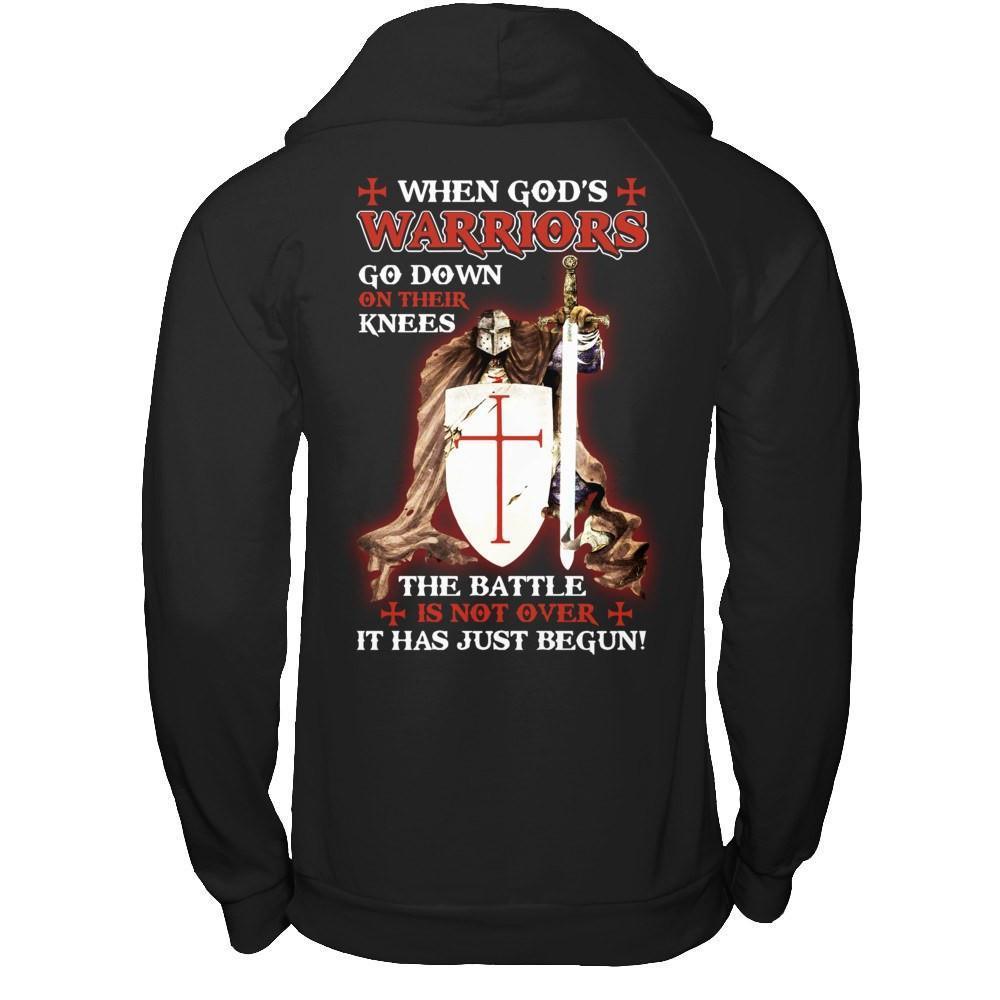 Knight Templar When God's Warriors Go Down On Their Knees-T-Shirt & Hoodie-Pullover Hoodie-Black