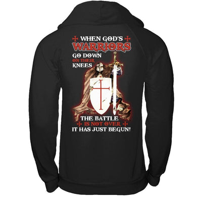 Knight Templar When God's Warriors Go Down On Their Knees-T-Shirt & Hoodie-Pullover Hoodie-Black