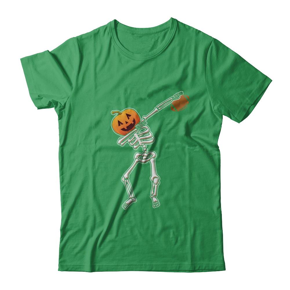 Halloween Dabbing Skeleton Football-T-Shirt & Hoodie-Premium T-Shirt-Kelly Green