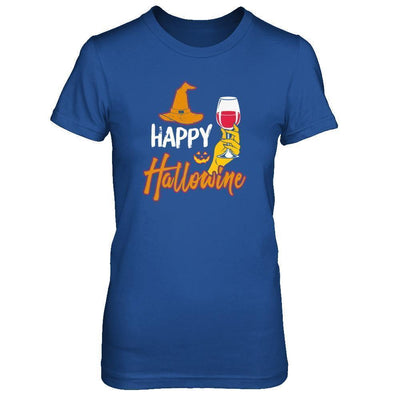 Halloween Happy Hallowine For Wine Lover-T-Shirt & Tank Top-Women's T-Shirt-Royal
