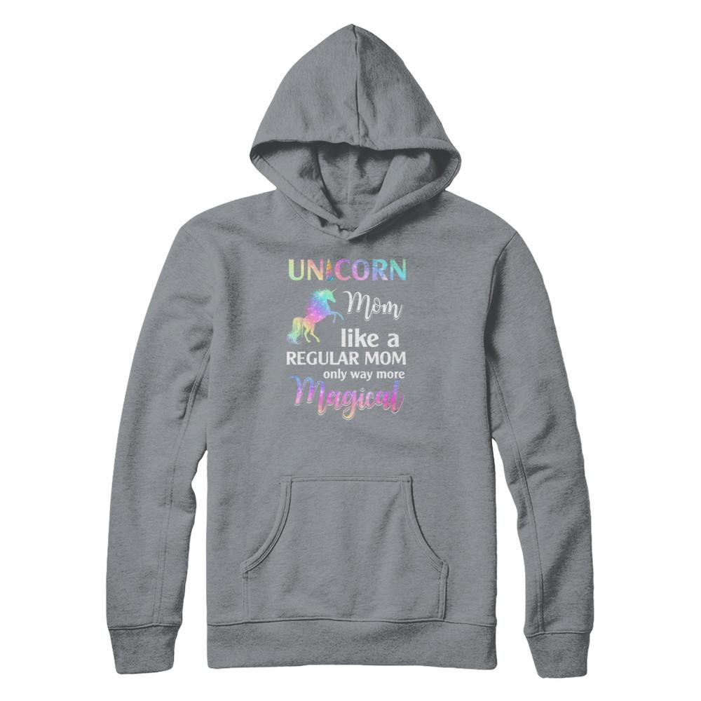 Unicorn Mom Like A Regular Mom Birthday Gift Mothers Day-T-Shirt & Tank Top-Pullover Hoodie-Light Steel