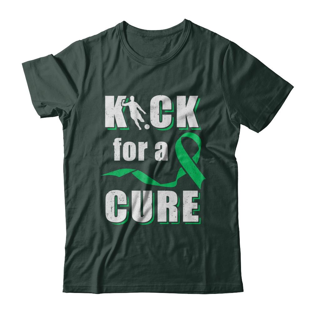 Kick For A Cure Soccer Green Liver Cancer Lymphoma Awareness-T-Shirt & Hoodie-Classic T-Shirt-Forest Green