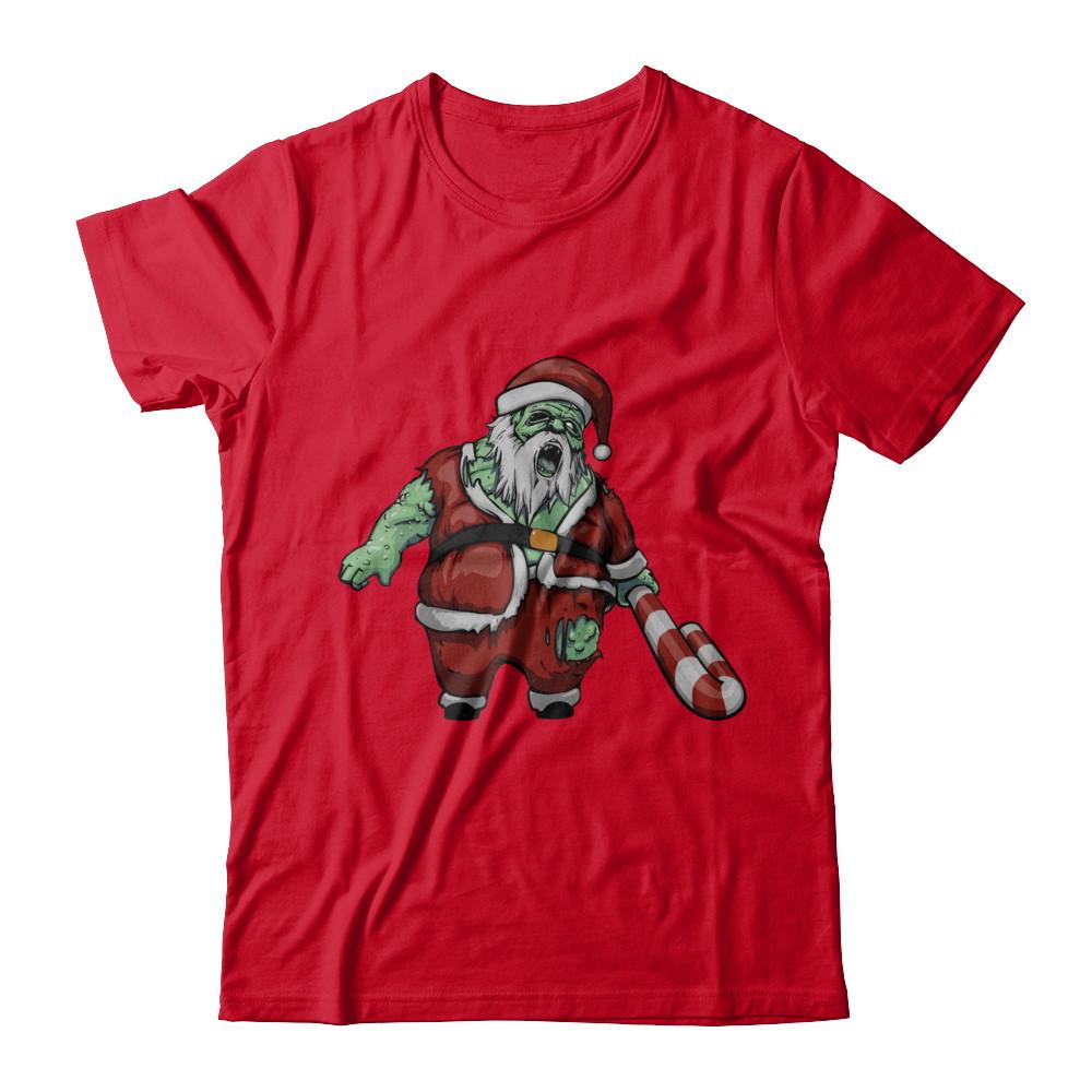 Zombie Santa Scary Christmas Halloween Costume-T-Shirt & Hoodie-Premium T-Shirt-Red