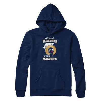 Graduation Proud Black Queen Masters Degree Graduate-T-Shirt & Tank Top-Pullover Hoodie-Navy
