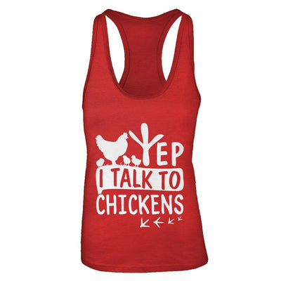 Chicken Lady Yep I Talk To Chickens Farmer-T-Shirt & Tank Top-