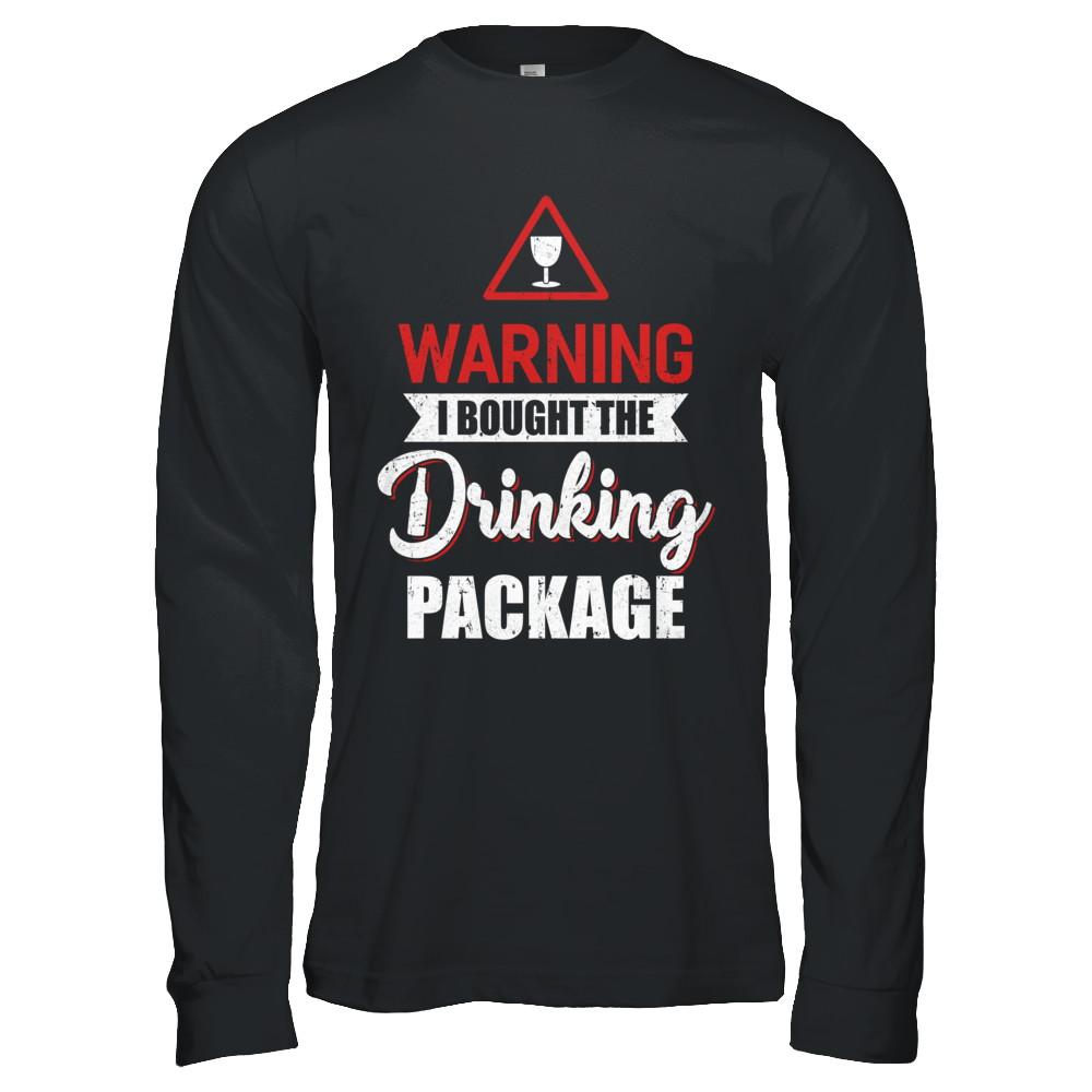 Cruise Ship Warning I Bought The Drink Package-T-Shirt & Hoodie-Long Sleeve T-Shirt-Black
