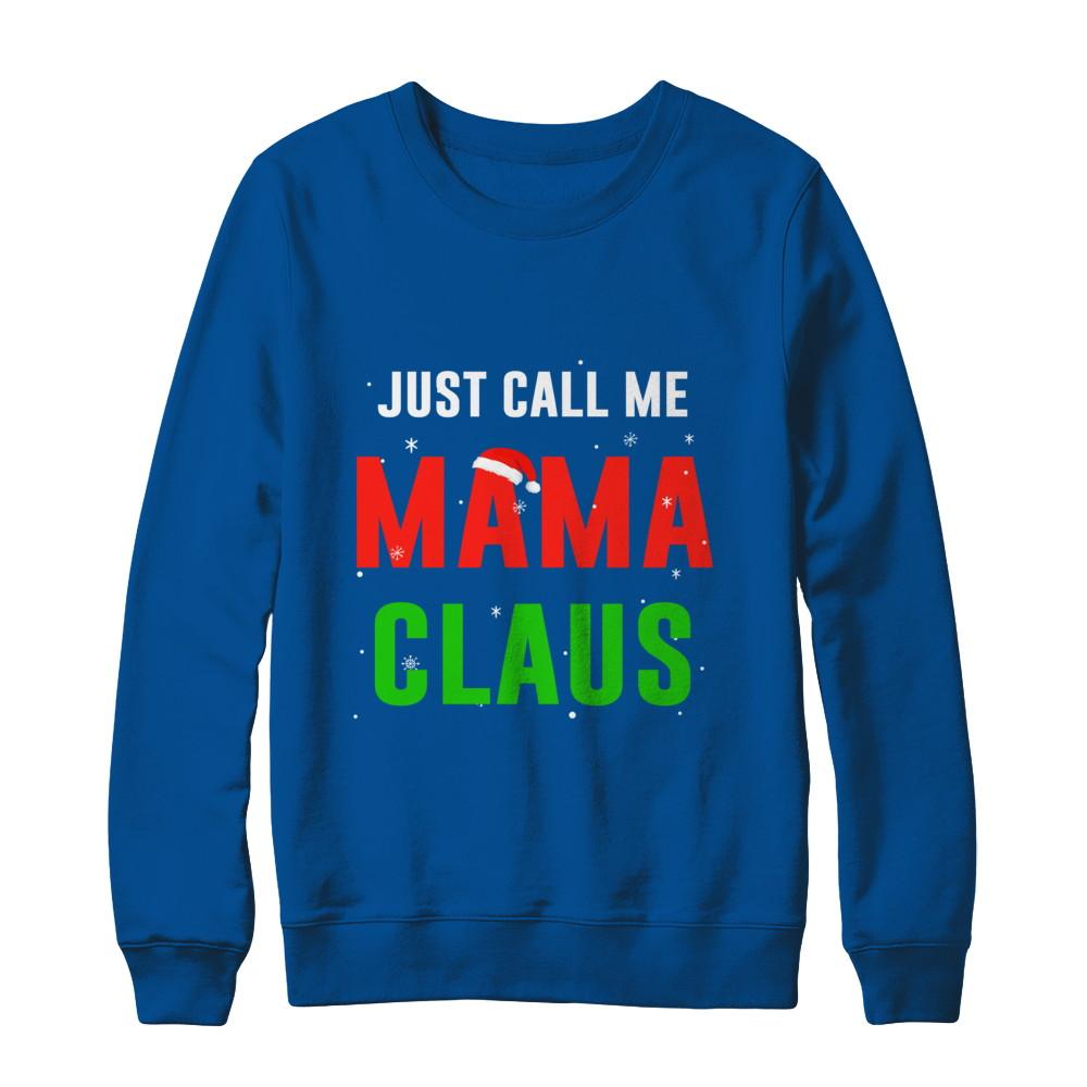 Santa Mama Claus Matching Family Christmas Pajamas-T-Shirt & Sweatshirt-Crewneck Sweatshirt-Deep Royal
