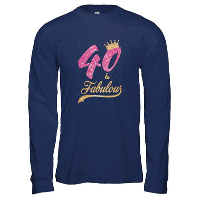 40 And Fabulous 1981 40th Birthday Gift-T-Shirt & Tank Top-Long Sleeve T-Shirt-Navy