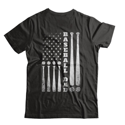 American Flag Vintage Baseball Dad Father's Day-T-Shirt & Hoodie-Classic T-Shirt-Black