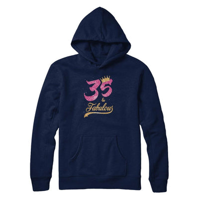 35 And Fabulous 1986 35th Birthday Gift-T-Shirt & Tank Top-Pullover Hoodie-Navy