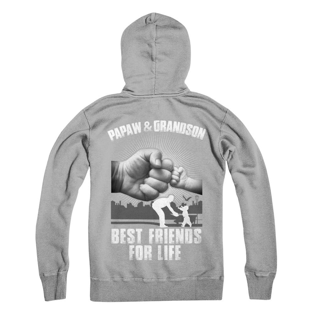 Papaw And Grandson Best Friends For Life-T-Shirt & Hoodie-Pullover Hoodie-Light Steel