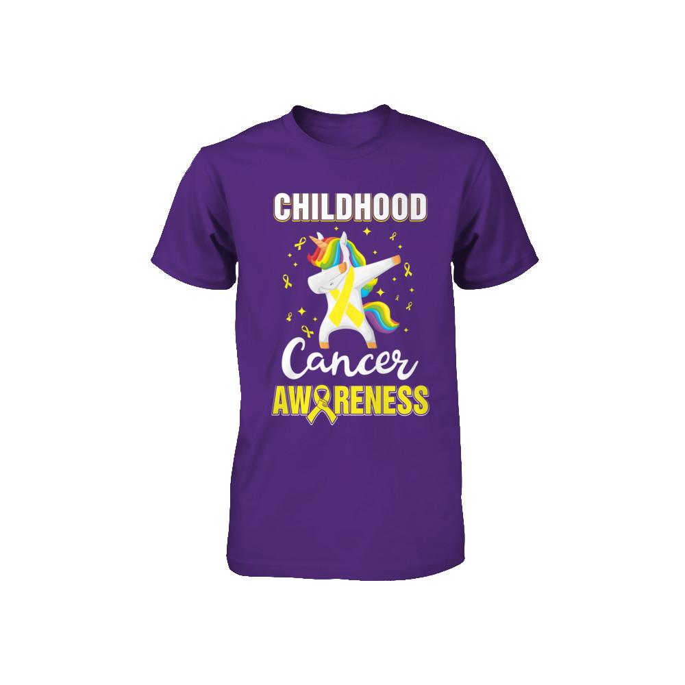 Inspirational Childhood Cancer Awareness Unicorn Support Youth-Youth Shirt-