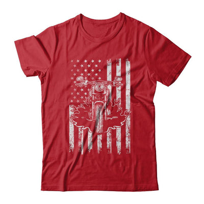 American Motorcycle Motorbike Us Flag Cool Biker-T-Shirt & Hoodie-Classic T-Shirt-Red
